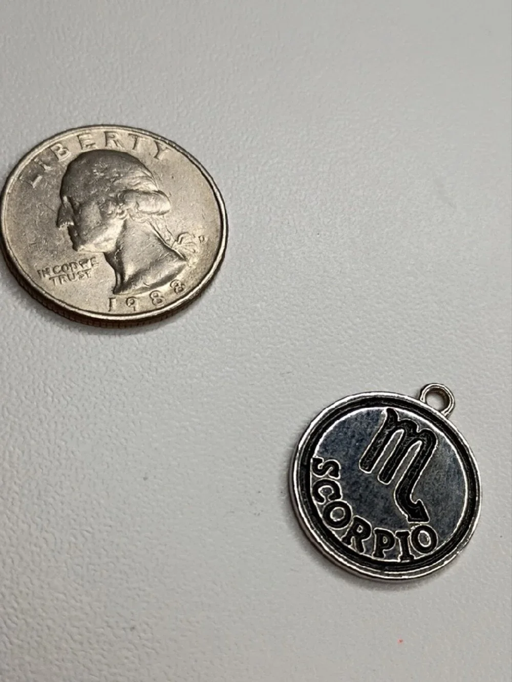 Scorpio Zodiac Medallion Pendant - Silver Tone